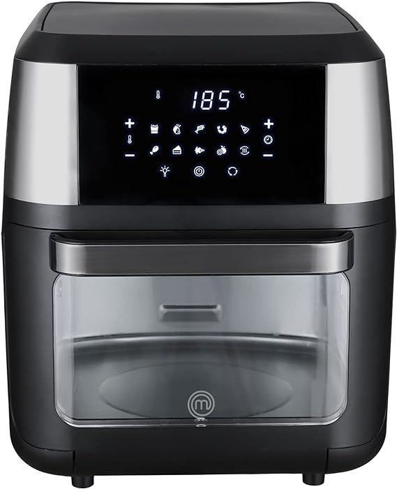 Hukën Masterchef | Freidora de Aire | Horno de Convección Multifunción, Rostizador, Deshidratador y 10 funciones más| Air Fryer Oven | 12 Litros | Pantalla Táctil | Accesorios Incluídos.