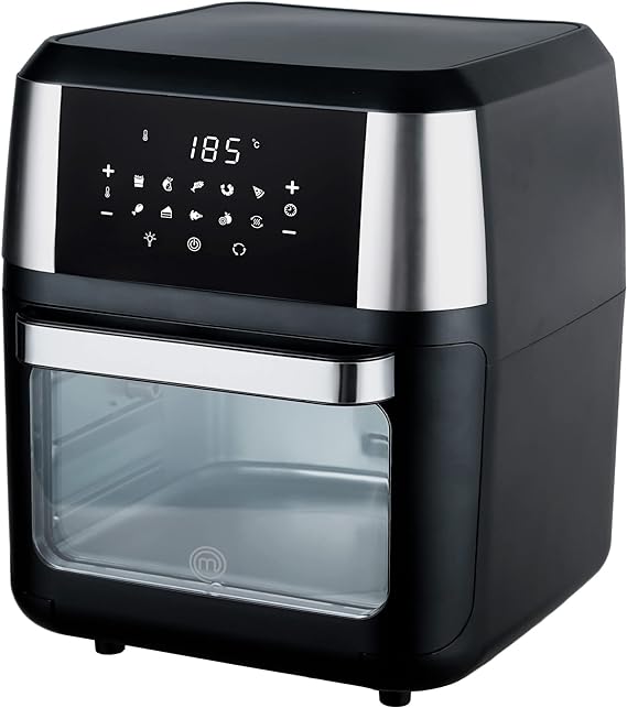 Hukën Masterchef | Freidora de Aire | Horno de Convección Multifunción, Rostizador, Deshidratador y 10 funciones más| Air Fryer Oven | 12 Litros | Pantalla Táctil | Accesorios Incluídos.