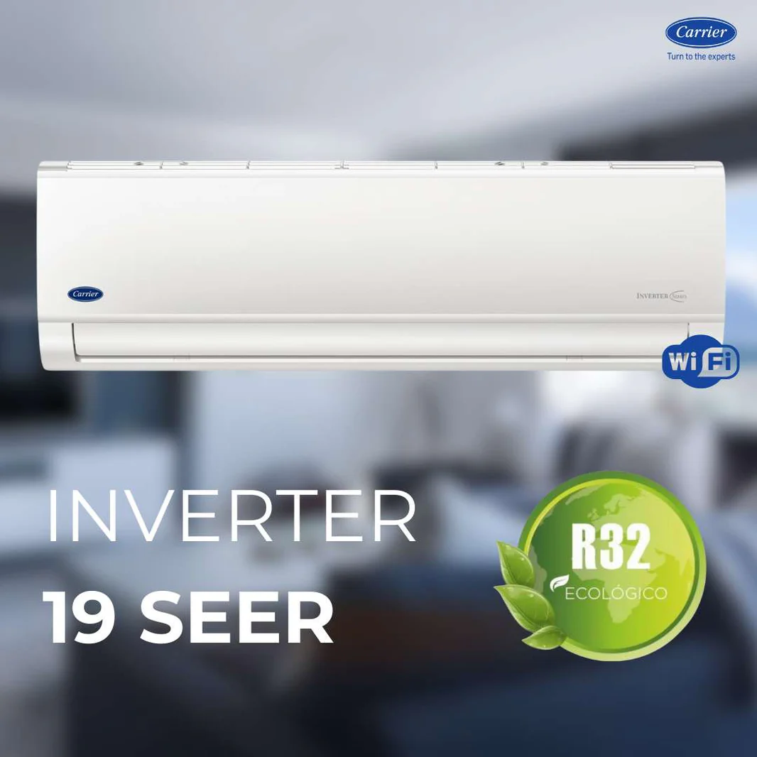 Aire Acondicionado Carrier Mini Split Puron X Inverter R32 12000 BTUs 110V Frío y Calor Blanco 53PXQ121D.