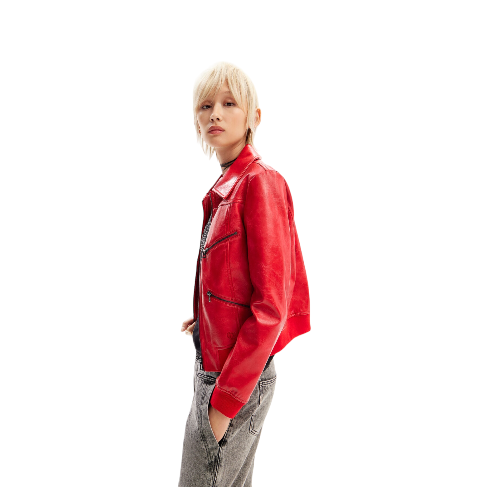 Chaqueta biker retro Roja DESIGUAL.