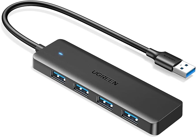 UGREEN Hub USB 3.0, 4 en 1 Adaptador de USB A 4 Puertos 5Gbps Compatible con PC, Laptop, PS4, PS5, Xbox, Disco U, Impresora, Memoria USB, Ratón, Teclado y Más, 15CM.