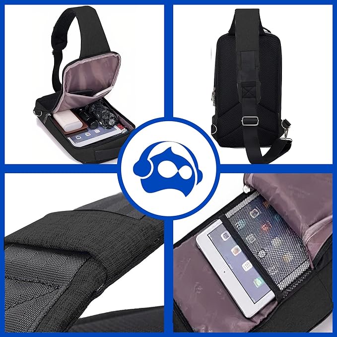 A Bluelander Mochila Antirrobo Cruzada, Bolso de Pecho, Bandolera Multifuncional, 