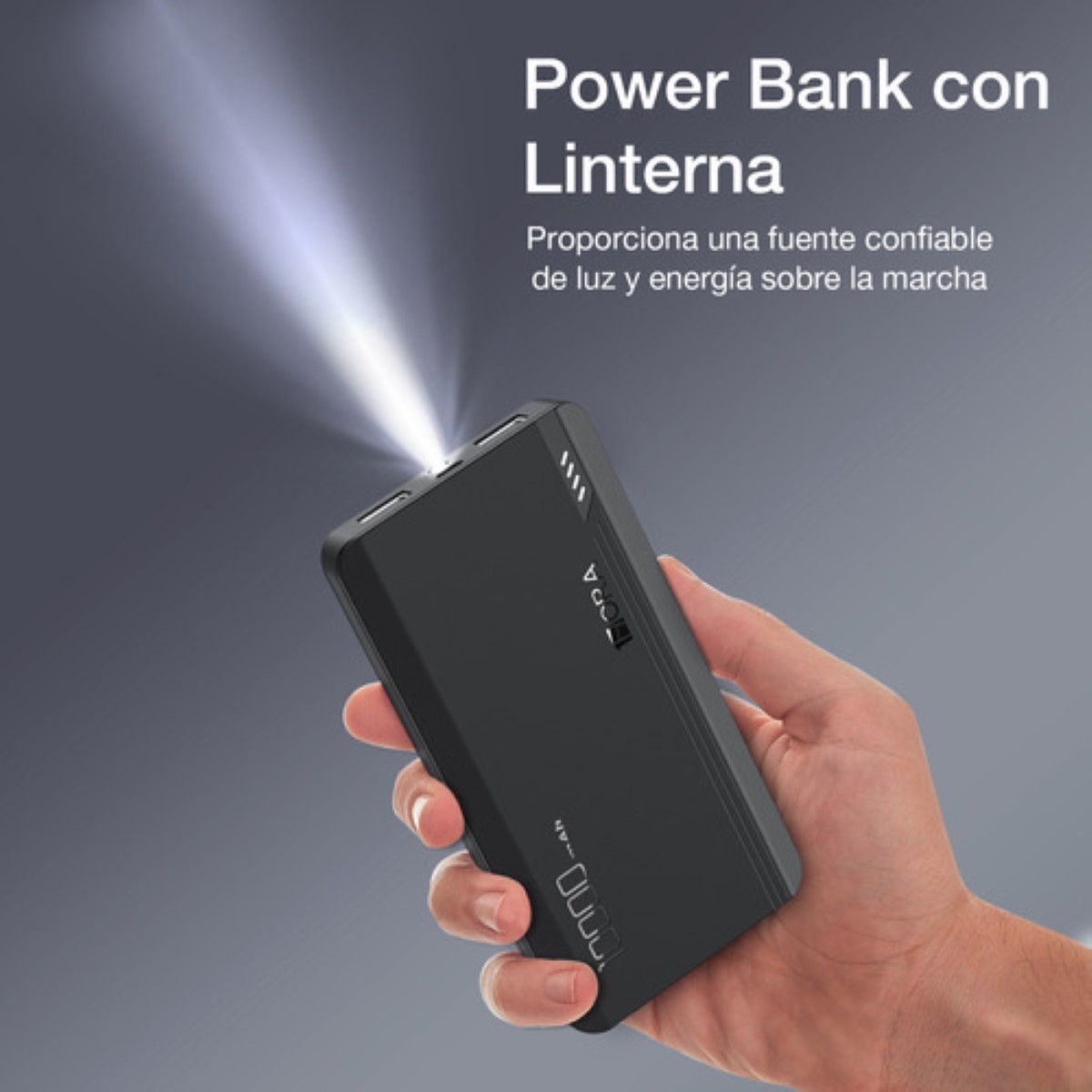 Power Bank Batería Portátil 10000mah 2.1a Carga Bateria Portatil Con 2 Puerto Negra