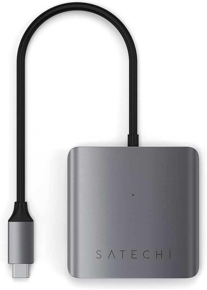SATECHI Hub USB-C de 4 Puertos - Solo Transferencias de Datos (Sin Carga/Vídeo) - para M2, M1 MacBook Pro/Air, M2, M1 iPad Pro/Air, M2 Mac Mini, iMac.