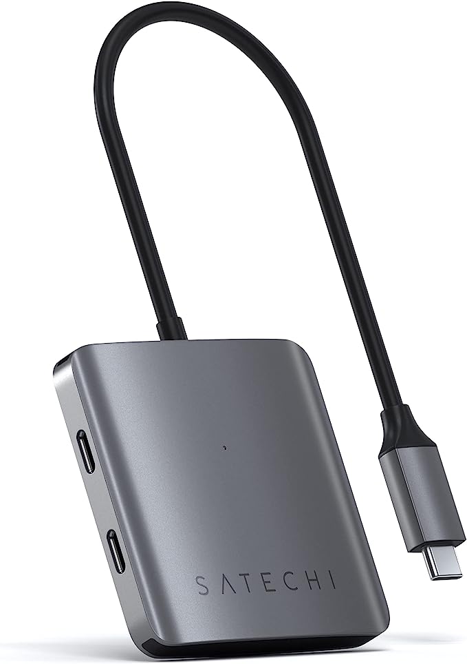 SATECHI Hub USB-C de 4 Puertos - Solo Transferencias de Datos (Sin Carga/Vídeo) - para M2, M1 MacBook Pro/Air, M2, M1 iPad Pro/Air, M2 Mac Mini, iMac.