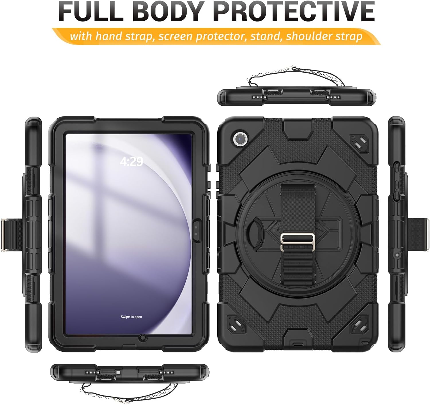 Funda De Uso Rudo Para Tablet Samsung Galaxy Tab A9 Plus 11" (2023) SM-X210/SM-216/SM-X218 Negro.