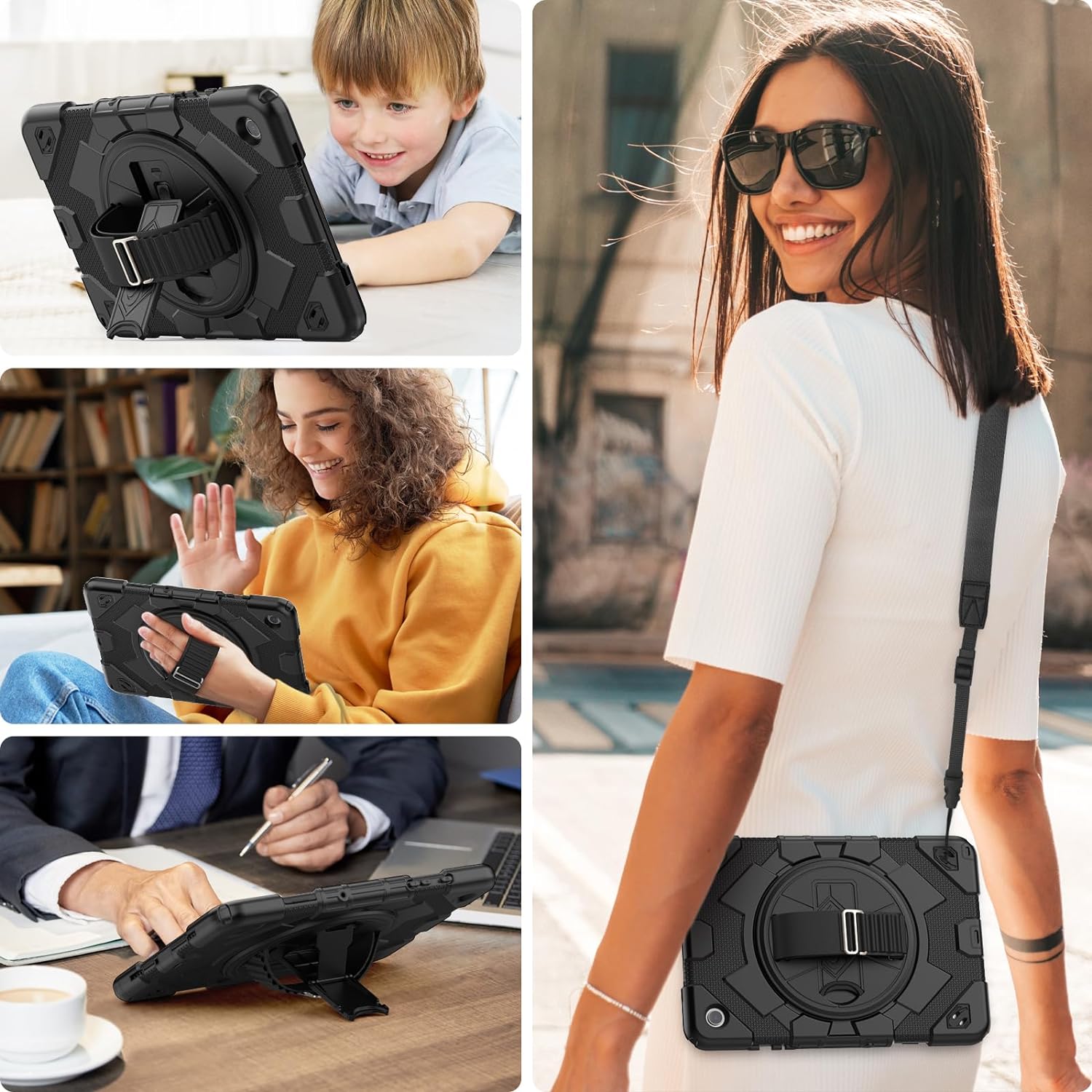 Funda De Uso Rudo Para Tablet Samsung Galaxy Tab A9 Plus 11" (2023) SM-X210/SM-216/SM-X218 Negro.