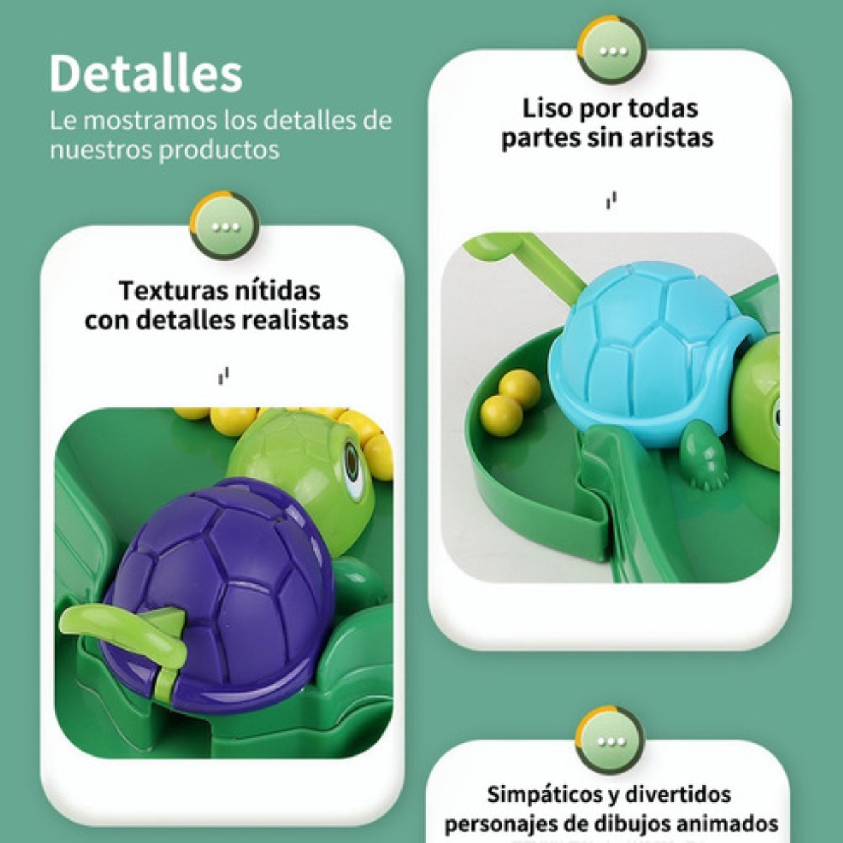 "Basta Juego De Mesa Tortuga Pacman Juego Destreza verde "