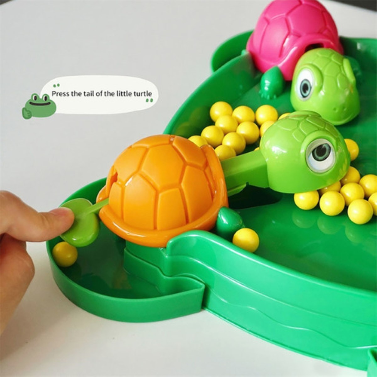 "Basta Juego De Mesa Tortuga Pacman Juego Destreza verde "