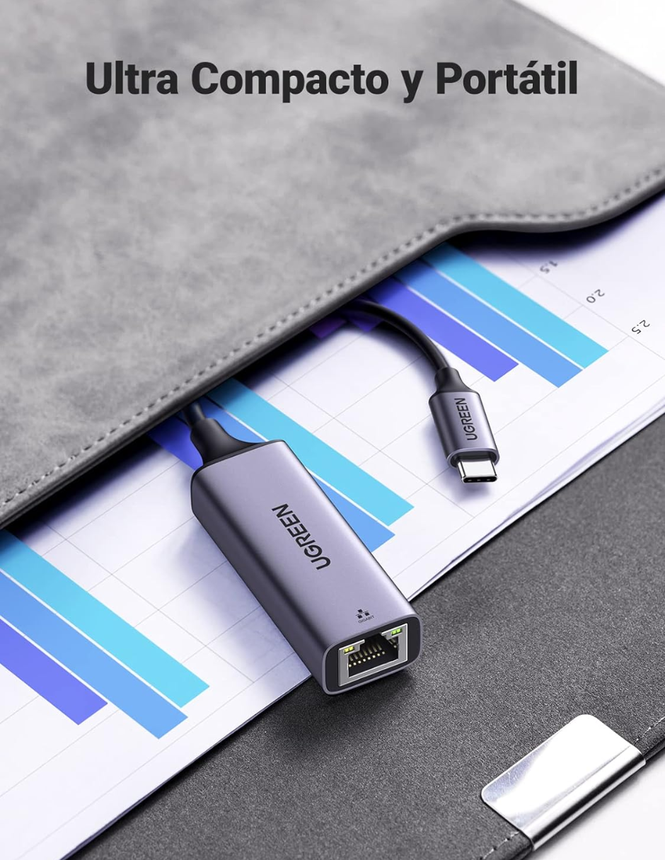 UGREEN Adaptador USB C a Ethernet, Gigabit 1000Mbps.