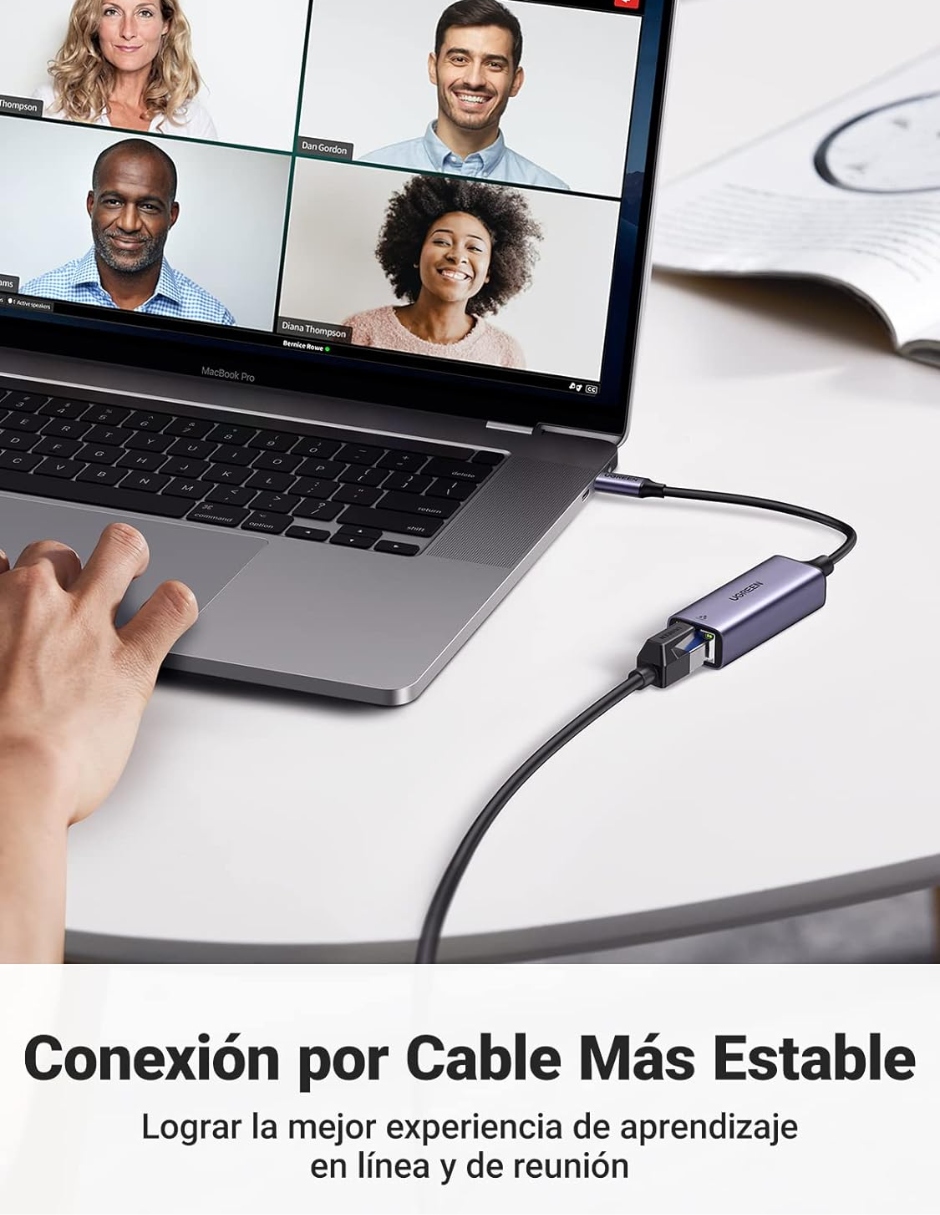 UGREEN Adaptador USB C a Ethernet, Gigabit 1000Mbps.
