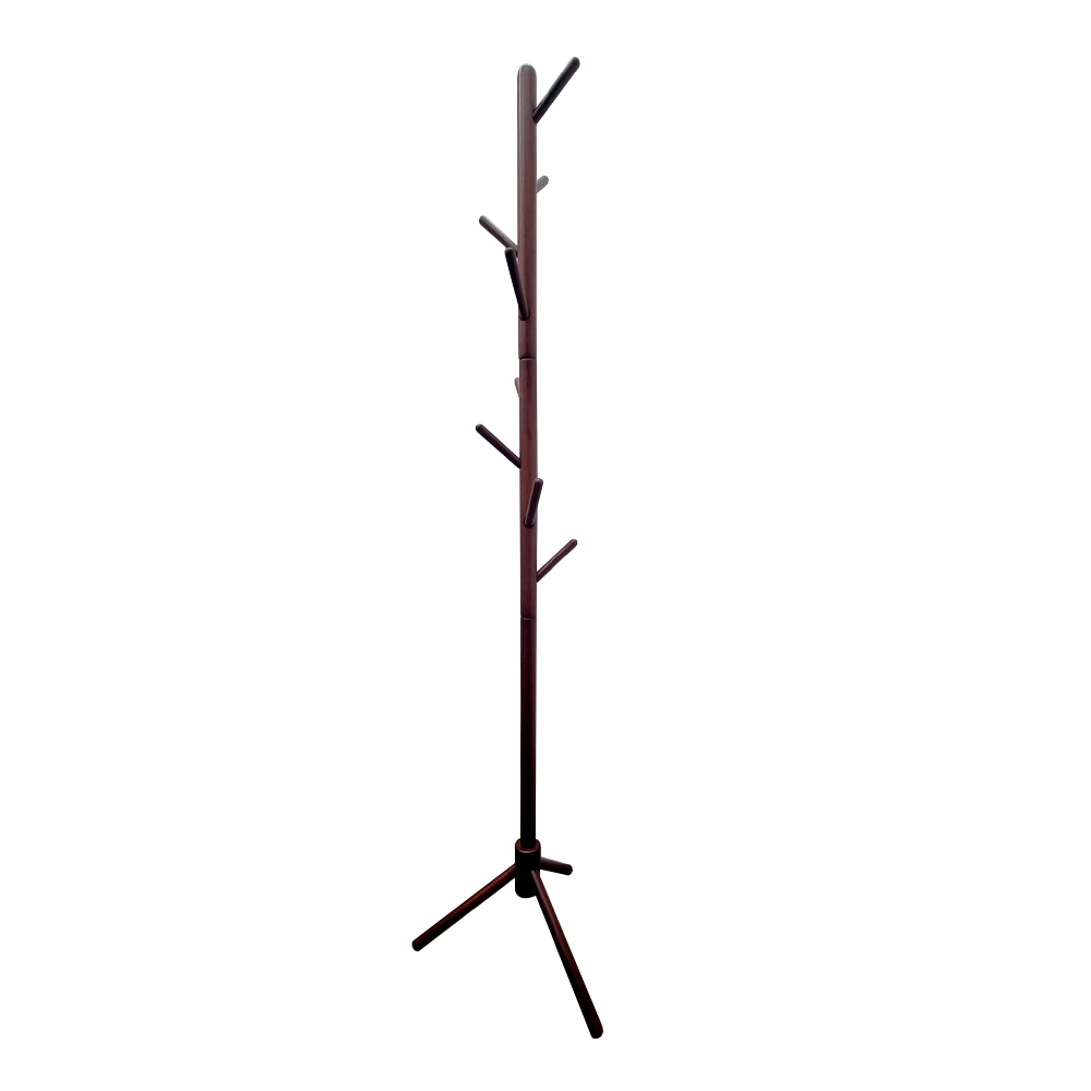 Perchero de madera minimalista estilo oriental. Elegante perchero de pie con 8 ganchos para organización de espacio.