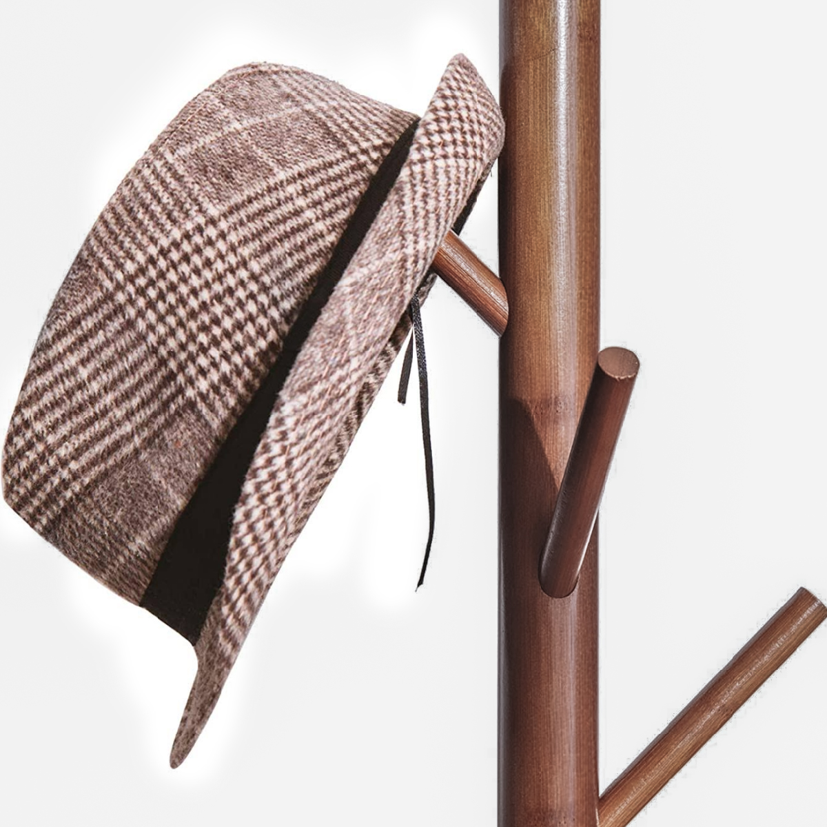 Perchero de madera minimalista estilo oriental. Elegante perchero de pie con 8 ganchos para organización de espacio.
