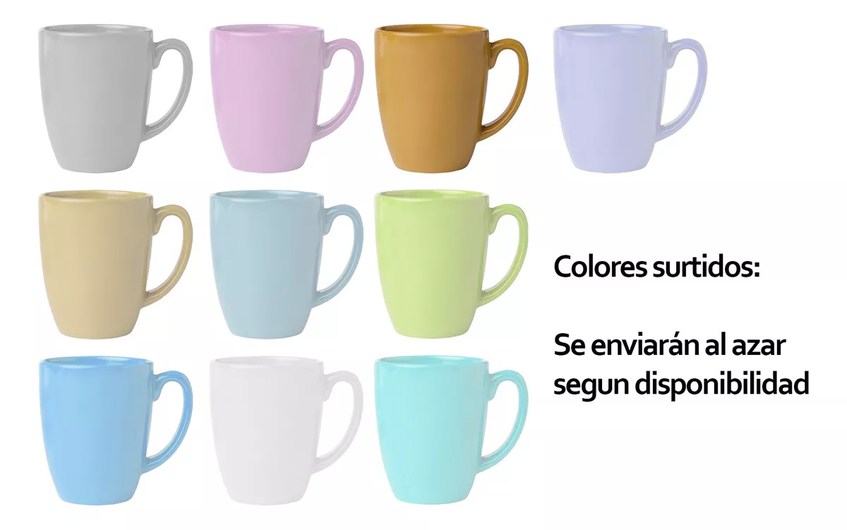 4 Tazas De Ceramica Porcelana Cafe Te Bebidas Calients Colrs.