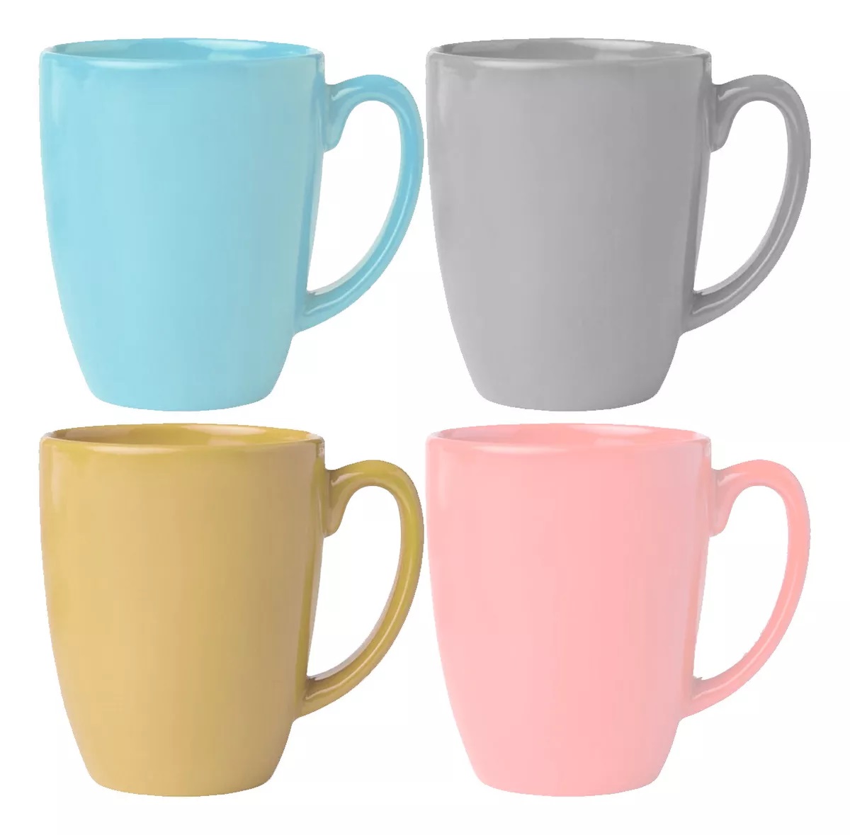 4 Tazas De Ceramica Porcelana Cafe Te Bebidas Calients Colrs.