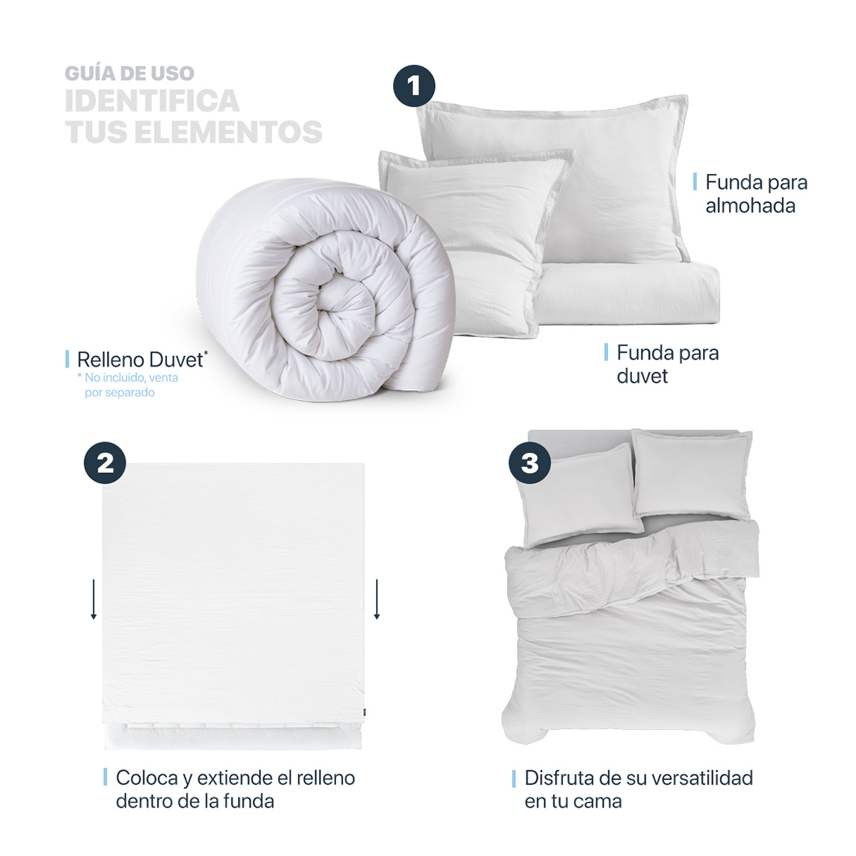 Funda para Duvet Microfibra Acabado Prelavado Sin Relleno más