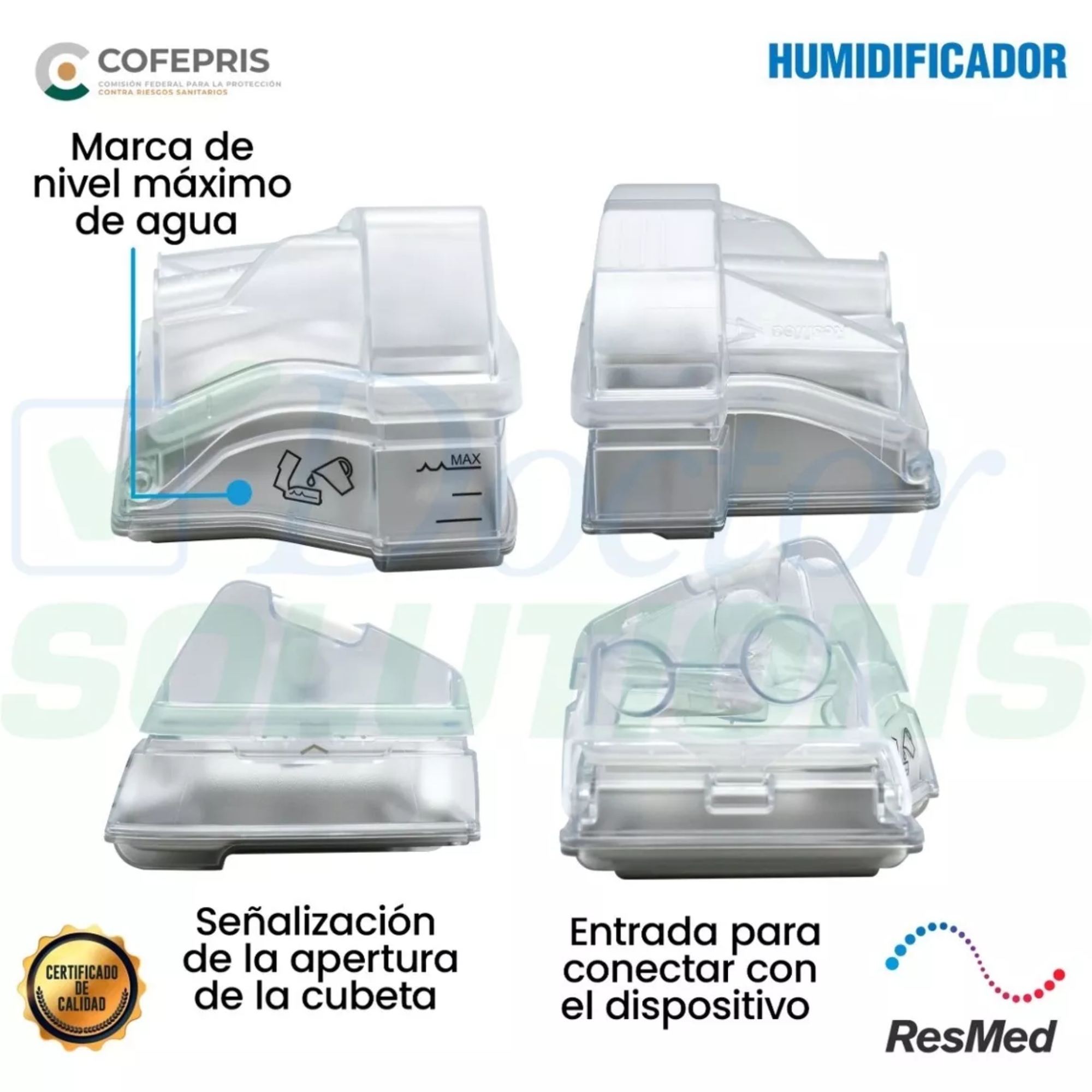 Cpap Fijo Resmed Air Sense 10s Con Humificador.