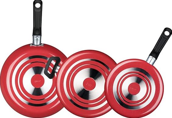Ecko 68578- Batería de cocina de 4 piezas classic, rojo .