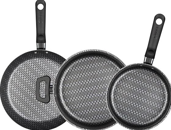 Ecko 68578- Batería de cocina de 4 piezas classic, rojo .