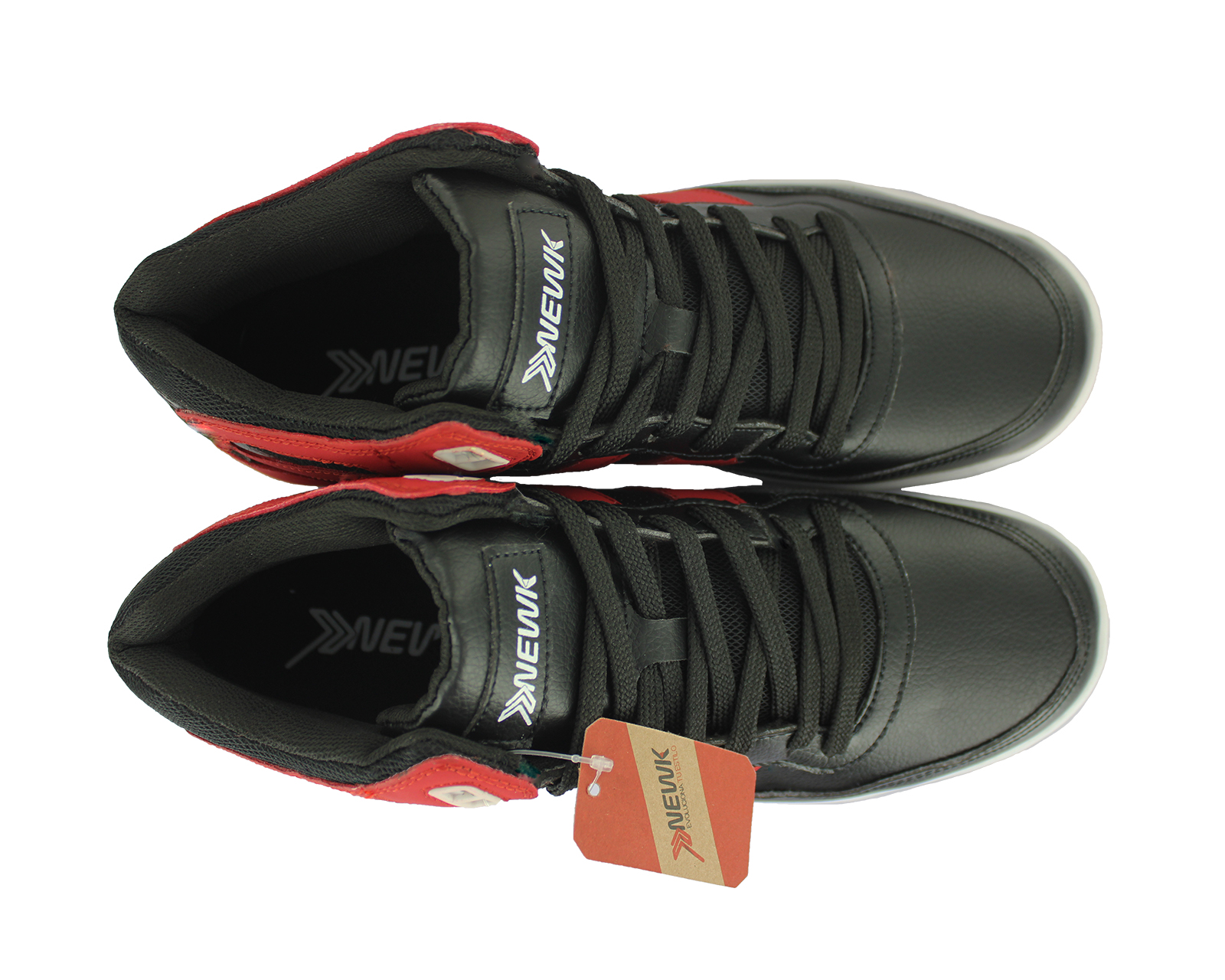 Tenis Casual Negro Rojo Hombre Liderato Newk
