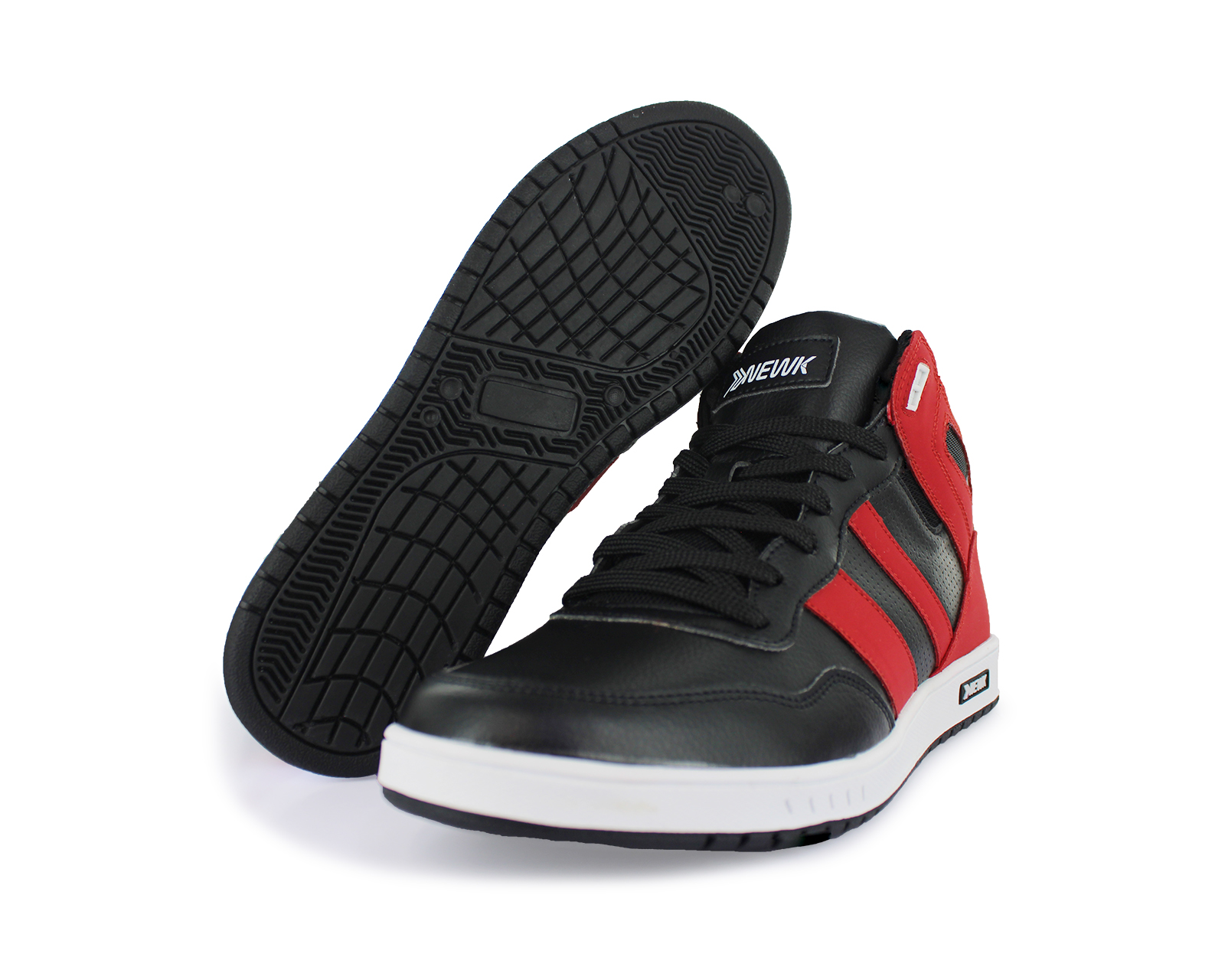 Tenis Casual Negro Rojo Hombre Liderato Newk