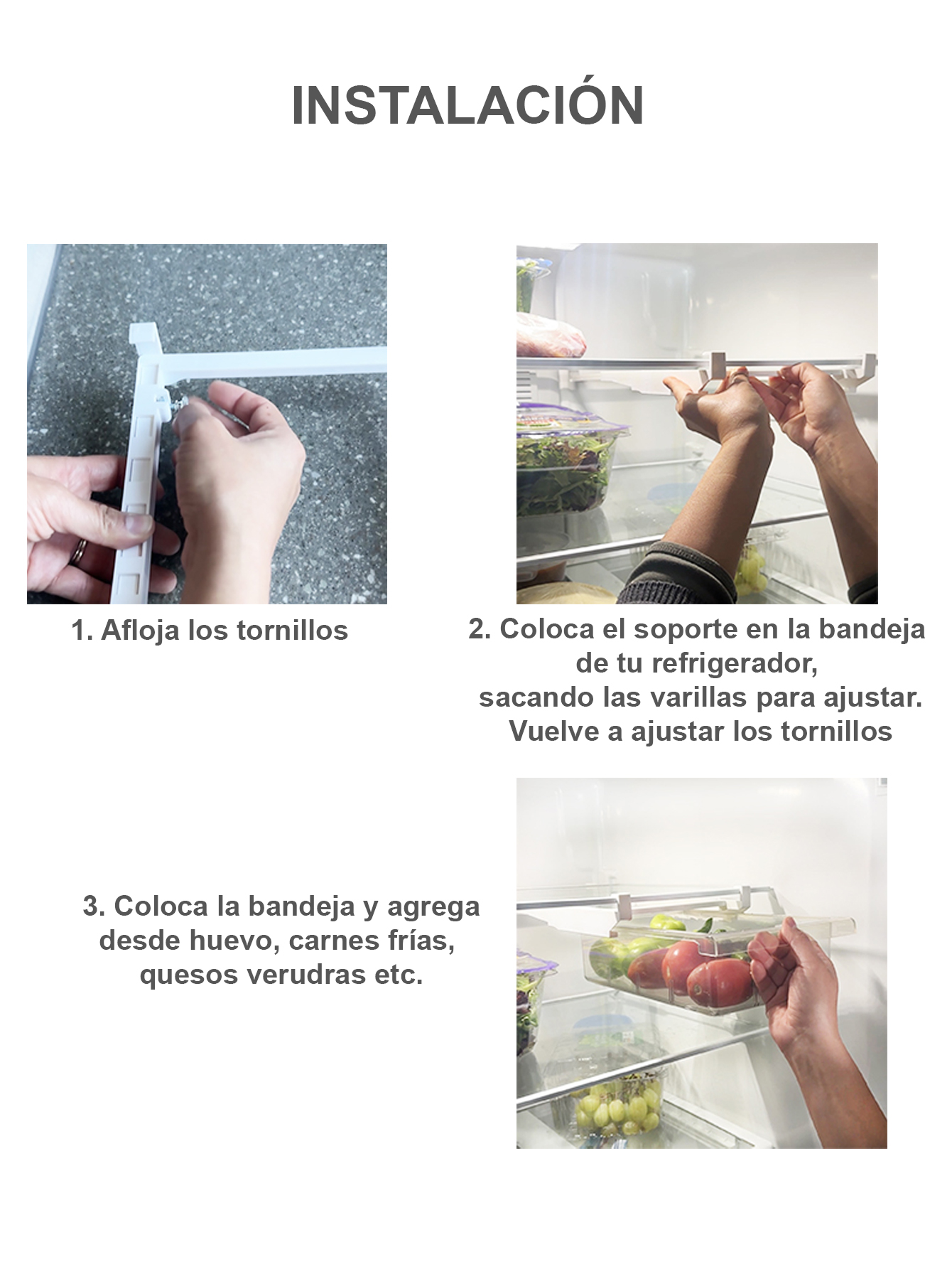 Contenedor Colgante De Huevos, Verduras y Carnes Frías Para Refrigerador