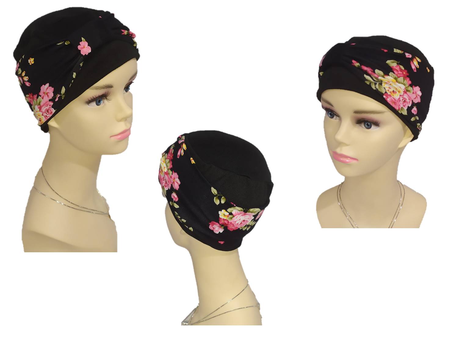 Gorros para Mujer tipo turbante en algodón seda (Set 6 piezas). Oncológicos, alopecia, Moda, Elegantes .