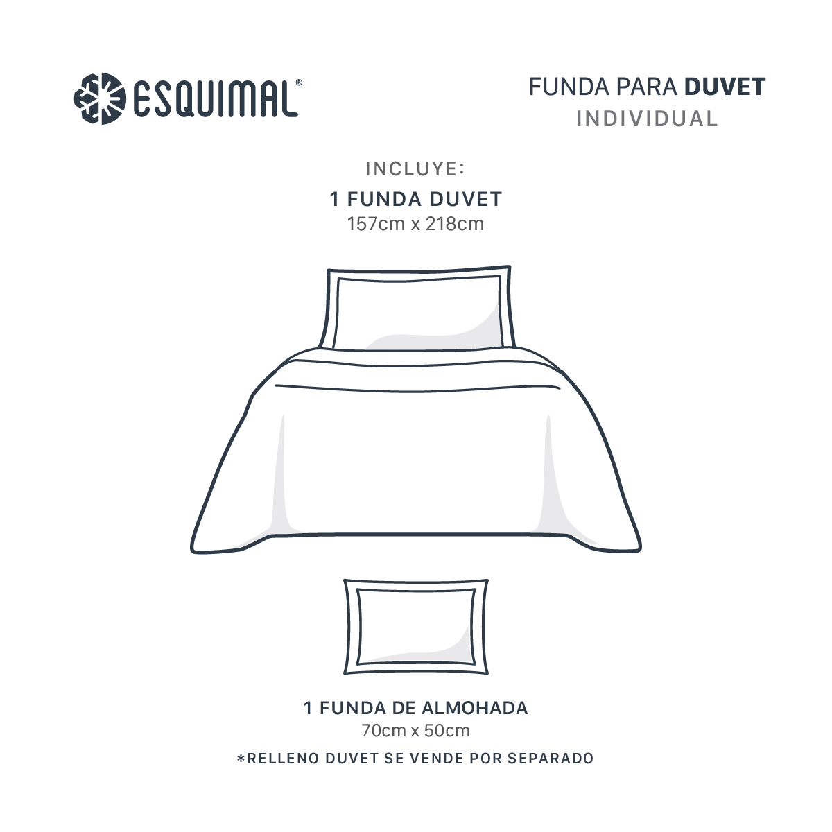 Funda para Duvet Microfibra Acabado Prelavado Sin Relleno más Fundas de Almohada Doble Vista Individual Rosa - Rosa Claro Esquimal.