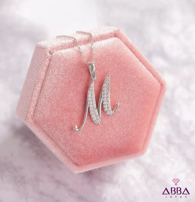DIJE LETRA M ORO 14K ABBA JOYAS