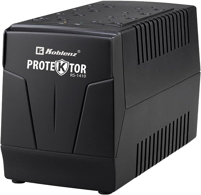 Koblenz REGULADOR RS-1410, 1410 VA / 700 Watts (SUSTITUTO del RE-110) 8 Cont REGULADOS Y ATERRIZADOS, DESC EN Alto Voltaje, Interruptor EN Encendido Y APAG DE Uso RUDO, 108-132 V.
