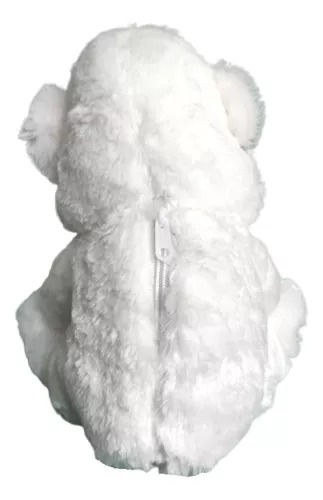 Oso De Peluche Blanco Con Corazón Rosa Día De San Valentín.