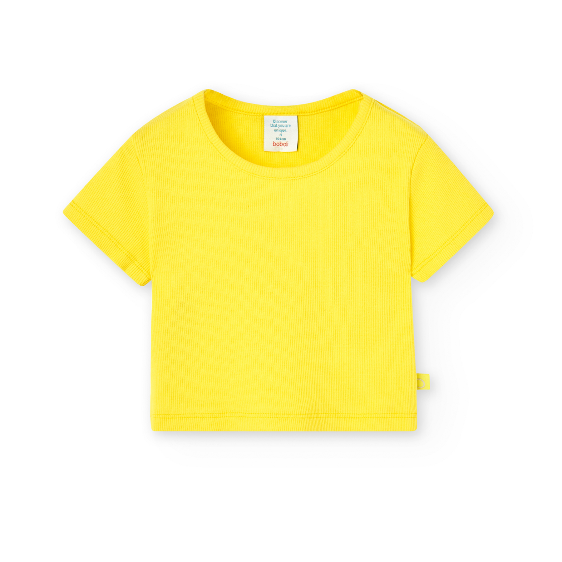 Playera De Punto Canalé Amarilla Para Niña BOBOLI