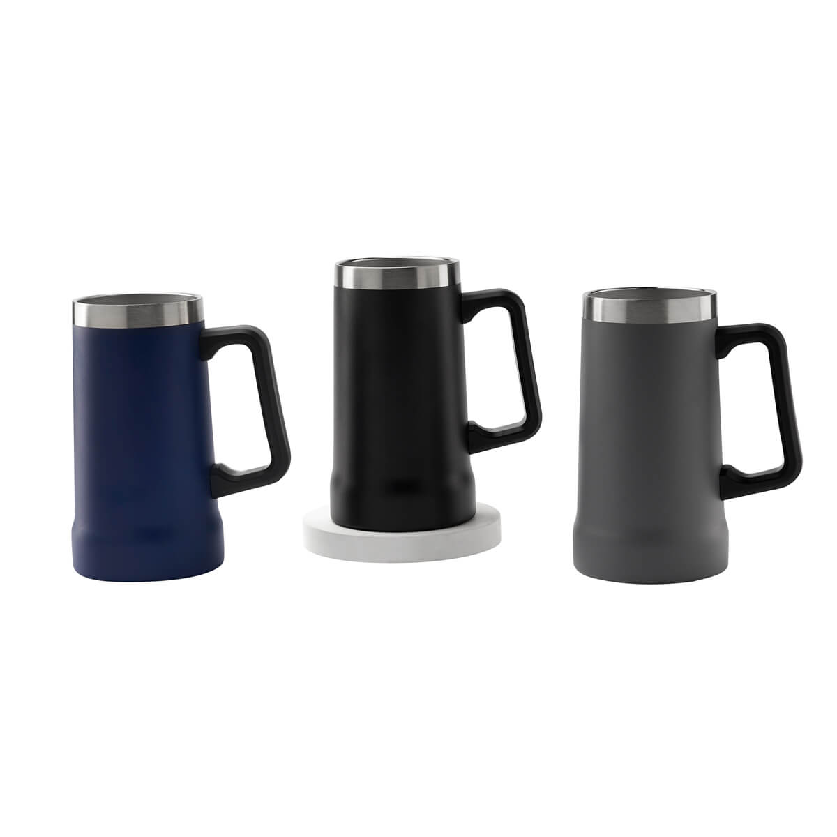 Tarro cervezero de Acero Inoxidable (710ml) de doble pared termica. Hasta 3 Horas Frío y 2 Horas Caliente (Negro)