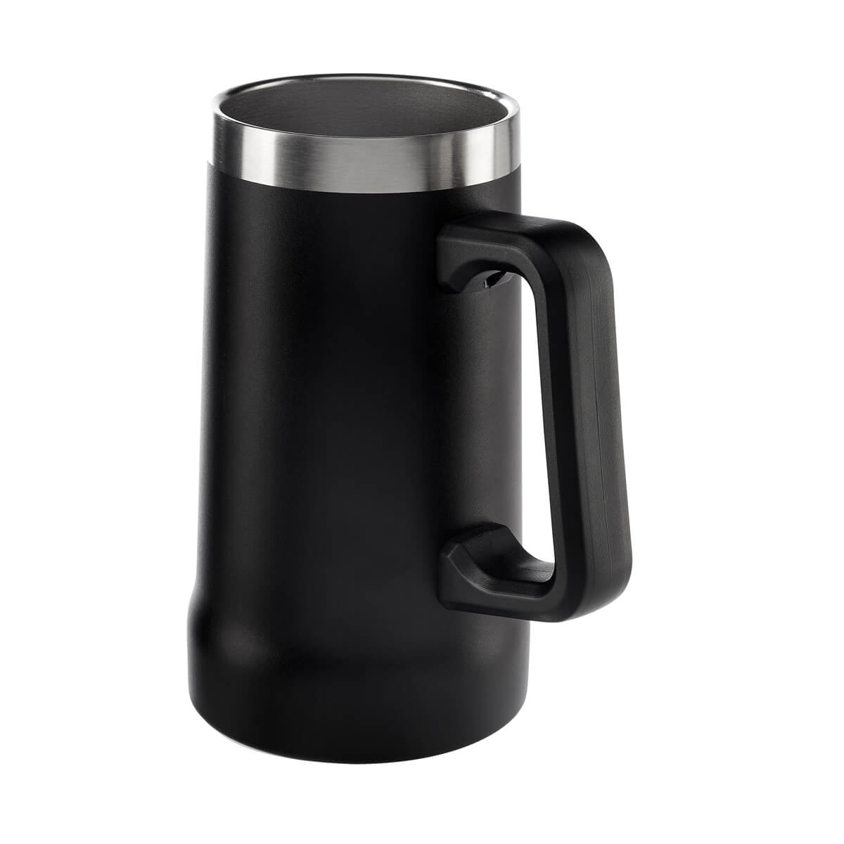 Tarro cervezero de Acero Inoxidable (710ml) de doble pared termica. Hasta 3 Horas Frío y 2 Horas Caliente (Negro)