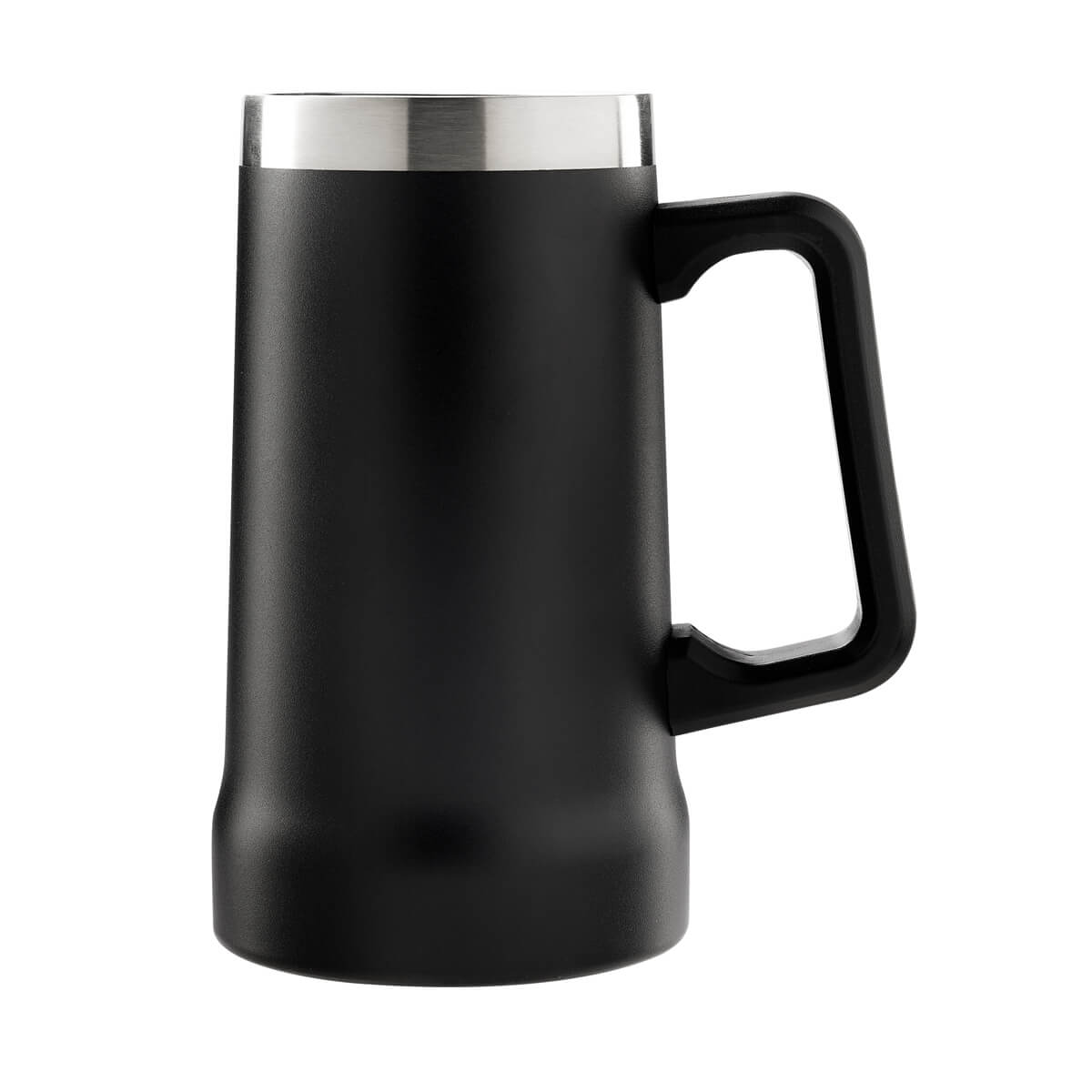 Tarro cervezero de Acero Inoxidable (710ml) de doble pared termica. Hasta 3 Horas Frío y 2 Horas Caliente (Negro)