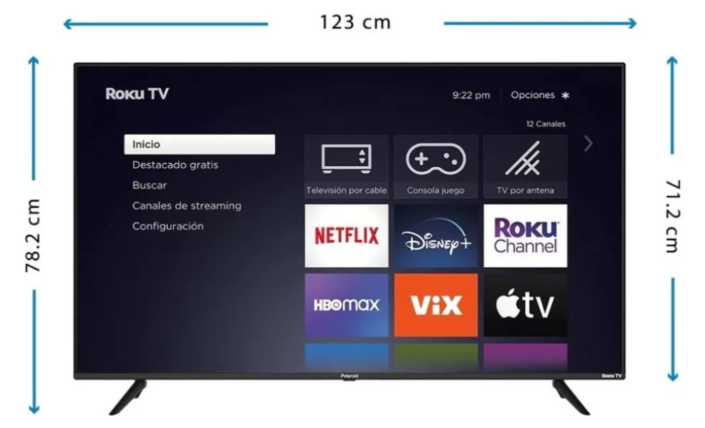 Smart TV Polaroid 55" Roku OS 4k Ultra HH LED UHD