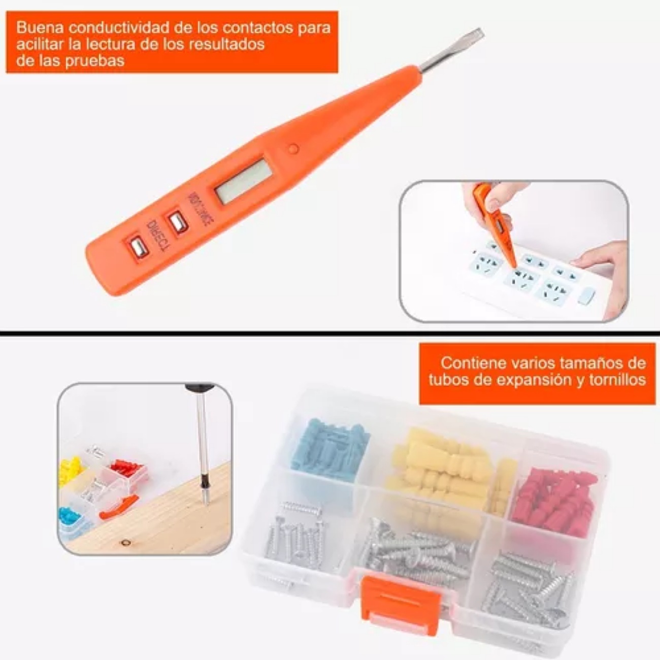 Juego De Herramientas Kits Combinadas Taladro Eléctrico