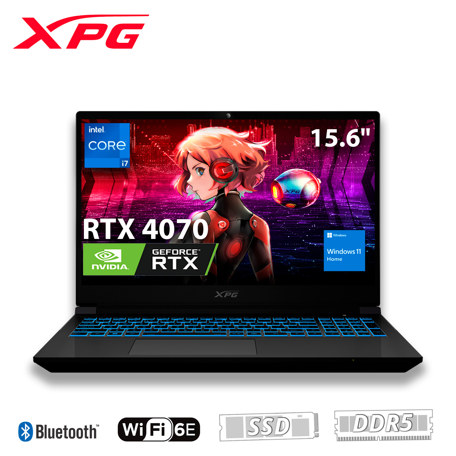 Laptop Gamer XPG Xenia 15G 15.6" Full HD Intel Core i7-14700HX 2.10GHz 16GB 1TB SSD NVIDIA GeForce RTX 4070 Windows 11 Home 64-bit Español Negro.