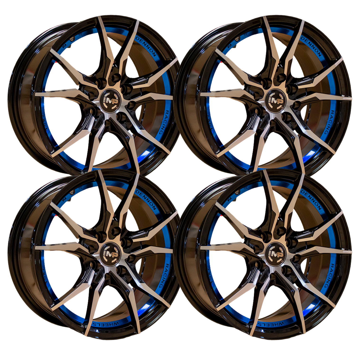 Rines Black Machine Blue 15 4x100/114.3 VERSA, AVEO,TIIDA, SENTRA