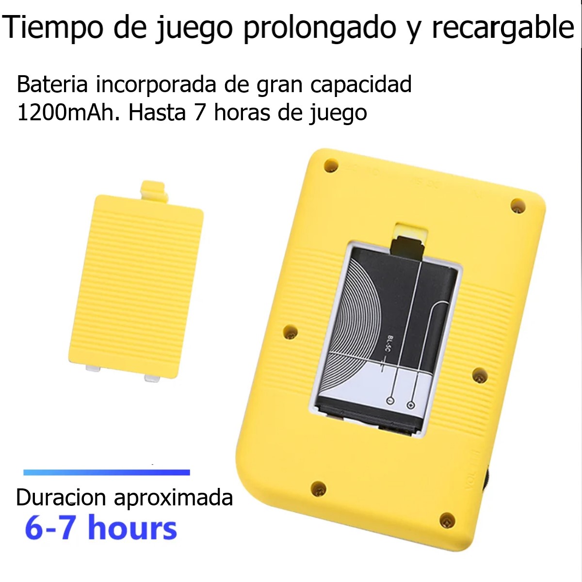 Mini consola portátil retro videojuegos color azul LCD 3" 500 juegos recargable usb gamer portatil.