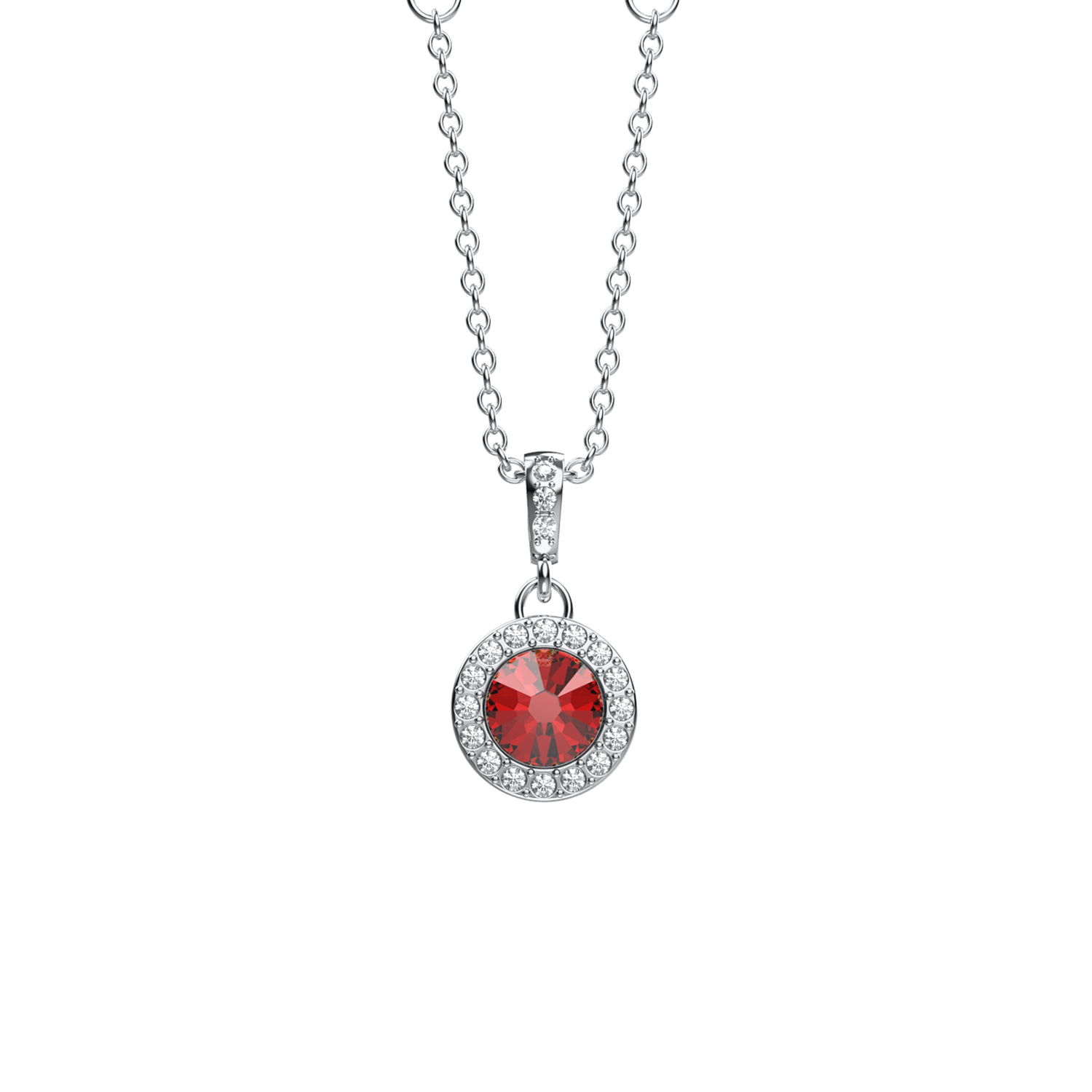 Collar Rosetti Baño de Rodio | Cristal Swarovski Cristal Rojo.
