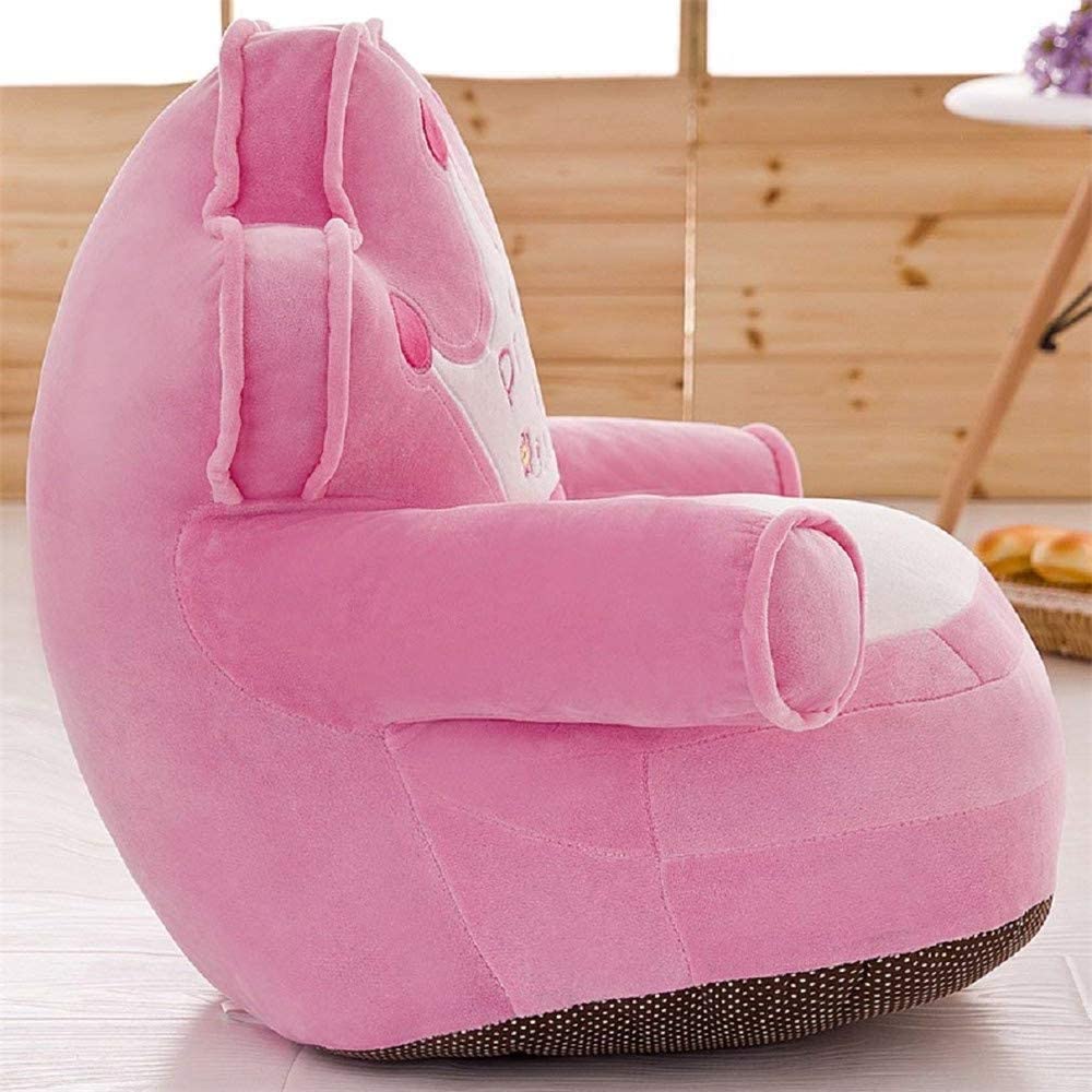 Sillón Puff Para Bebé Niña Corona Princesas Rosa