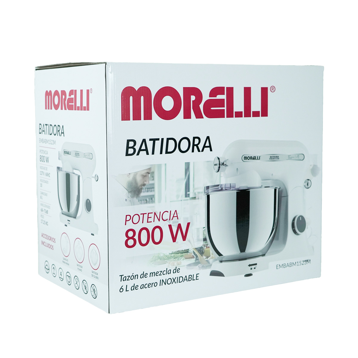 Batidora De Pedestal Morelli 6l White 60 Hz 110V PARA COCINA Y REPOSTERIA.