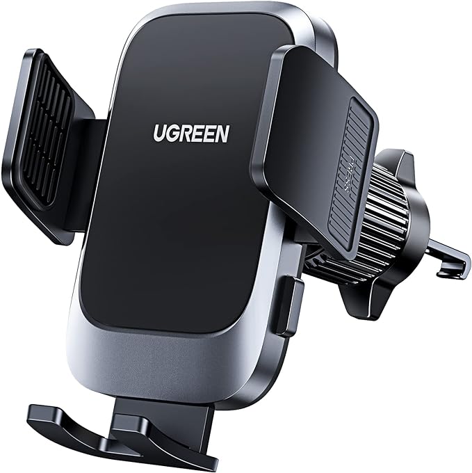 UGREEN Soporte Celular Automóvil, Base Porta Móvil Auto Giratorio 360° con Gancho Metálico y Botón de Liberación, Uso con Una Sola Mano para iPhone 15 14 13 12 Pro MAX, Galaxy S24 S23 S22 Ultra, Redmi.