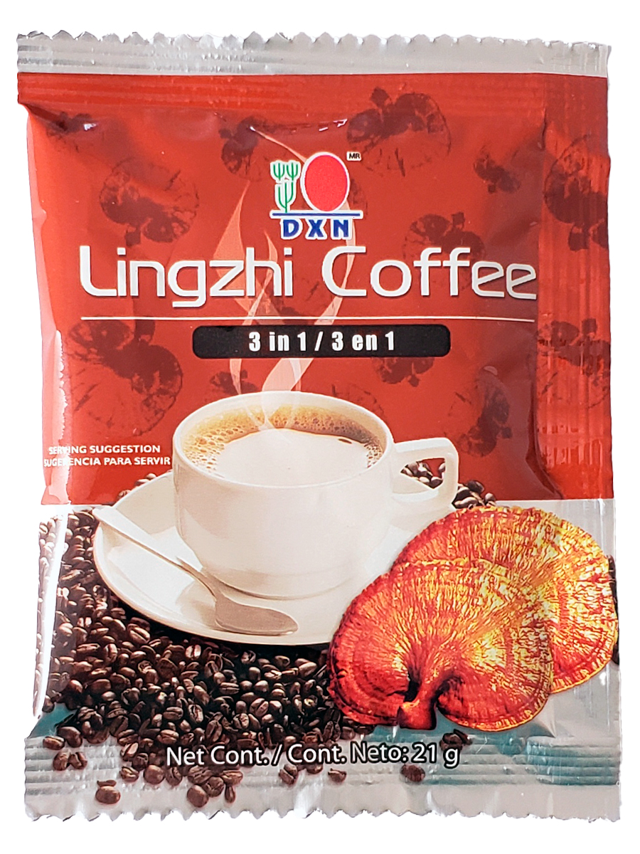 Café Instantáneo DXN 3 En 1 Lingzhi Coffe 5 Paquetes.