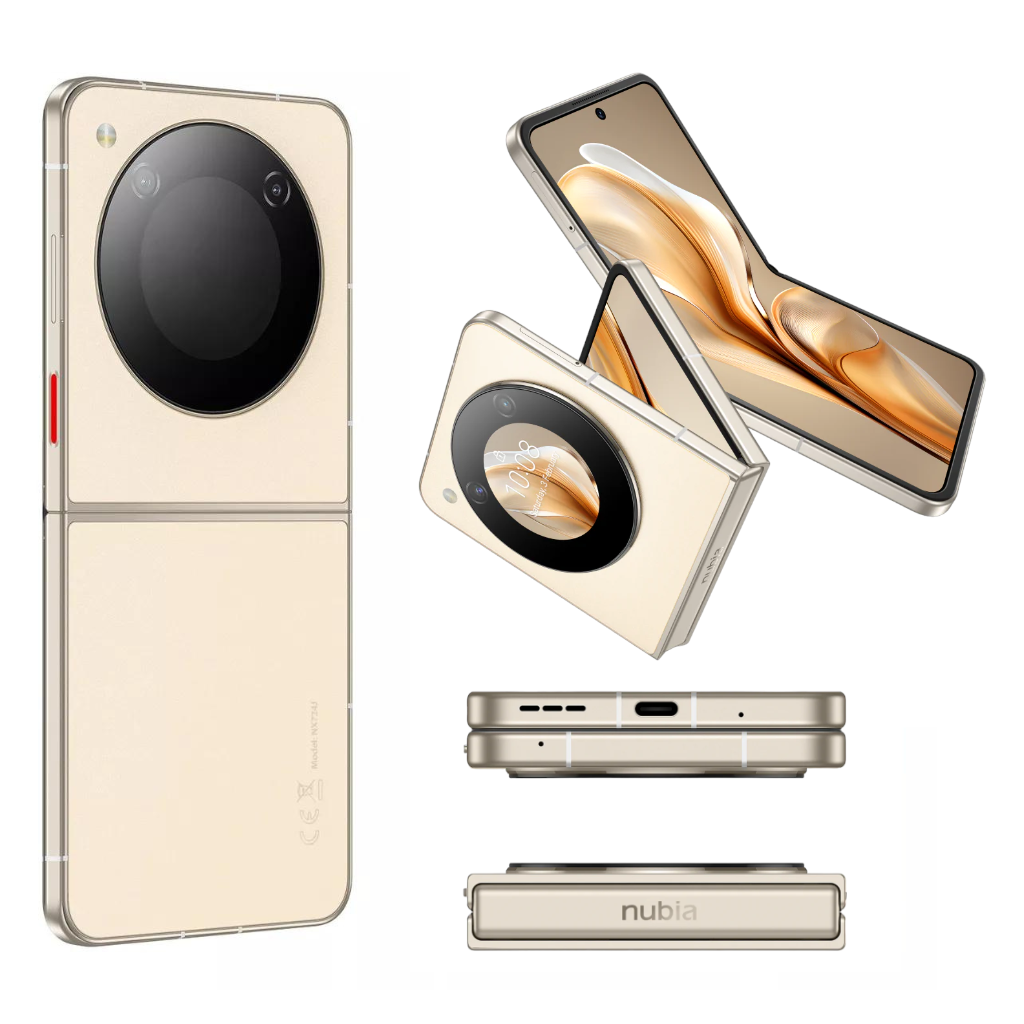 Celular Nubia Flip 5g 256gb 8+12ram pantalla plegable.Dorado.