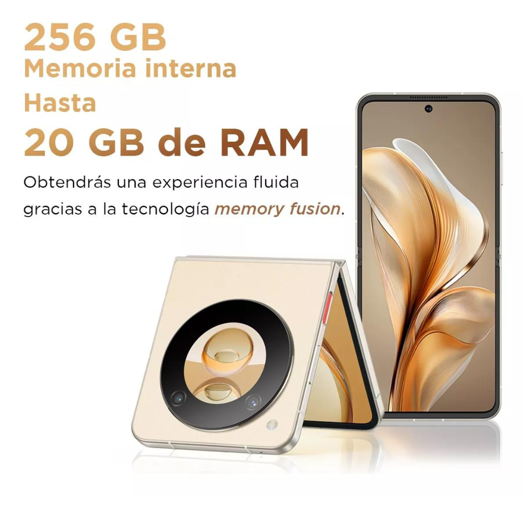 Celular Nubia Flip 5g 256gb 8+12ram pantalla plegable.Dorado.