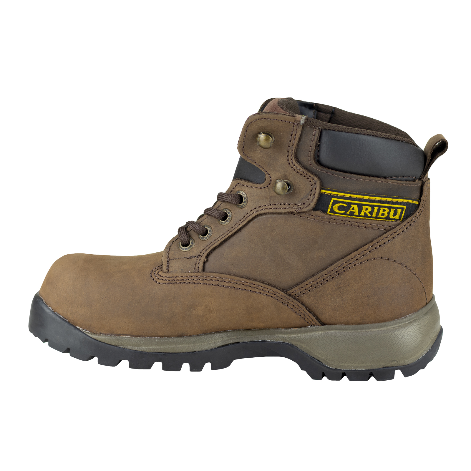 Bota Industrial Trabajo Dama Casco Poliamida Caribu 798 Café.
