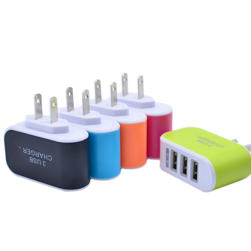Cargador USB 3 Entradas 1A Celular.