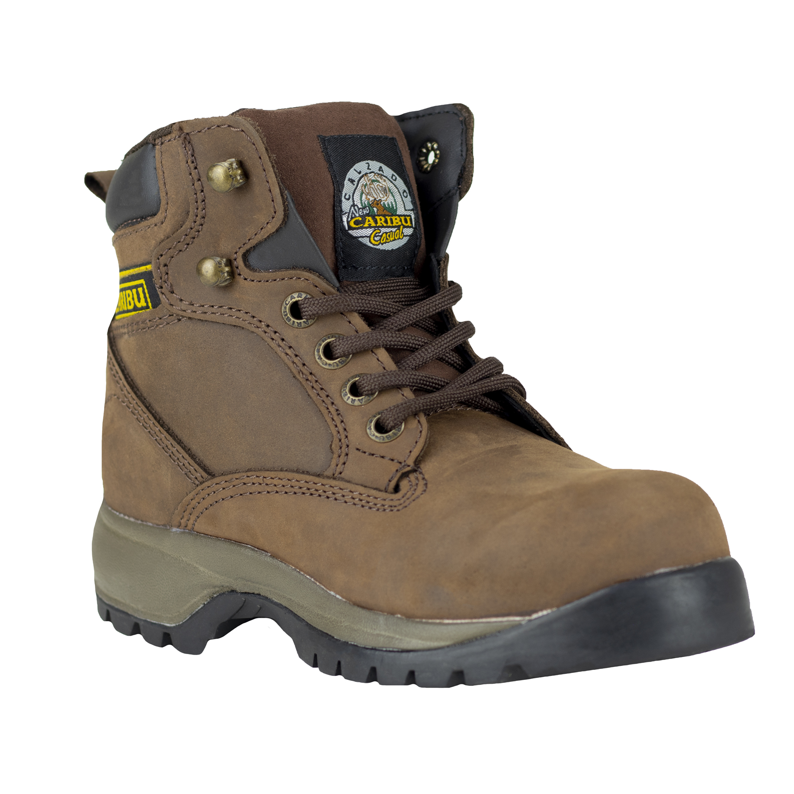 Bota Industrial Trabajo Dama Casco Poliamida Caribu 798 Café.